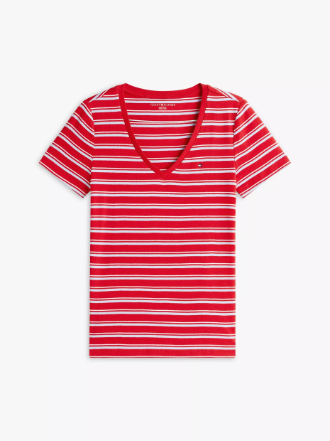Женская футболка Tommy Hilfiger в полоску 1161305564 (Красный S)