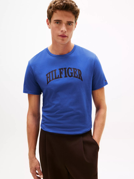 Мужская футболка Tommy Hilfiger с логотипом 1161363249 (Синий M)