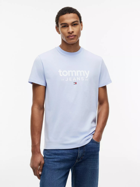 Мужская футболка Tommy Hilfiger с логотипом 1161367839 (Голубой M)