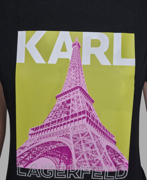 Жіноча футболка Karl Lagerfeld Paris з принтом 1161449974 (Чорний L)