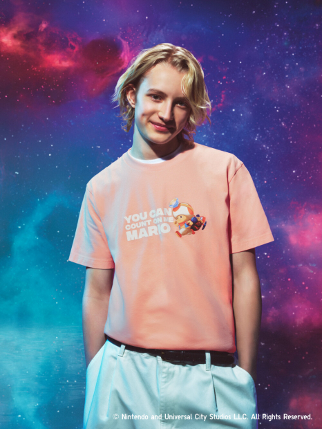Футболка UNIQLO с принтом The Super Mario Galaxy 1161460405 (Розовый L)