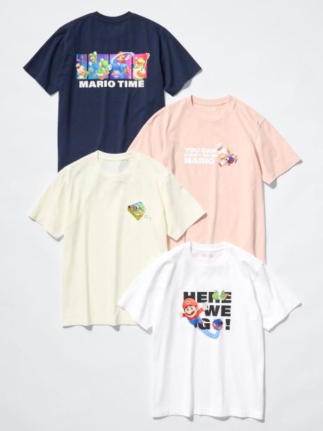 Футболка UNIQLO с принтом The Super Mario Galaxy 1161460405 (Розовый L)