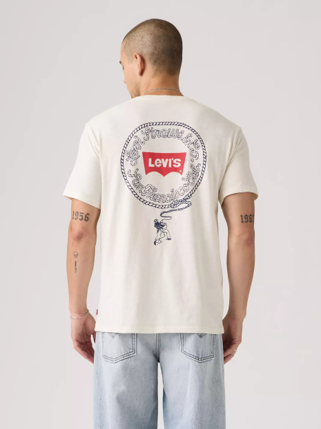 Мужская футболка Levi's с принтом 1161548656 (Молочный M)