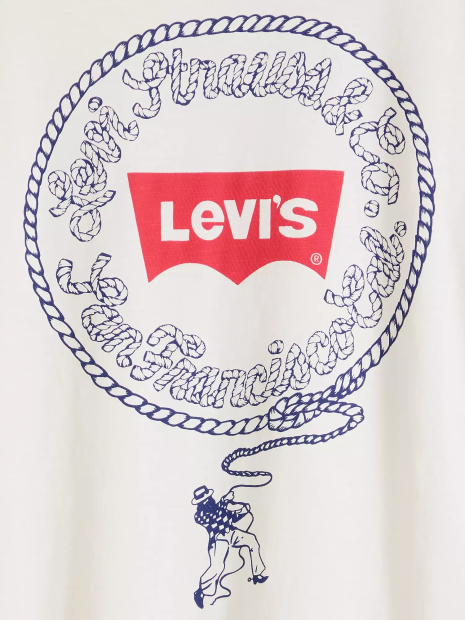 Мужская футболка Levi's с принтом 1161548656 (Молочный M)