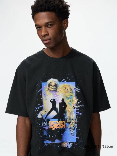 Футболка UNIQLO Star Wars з принтом 1161550572 (Чорний L)
