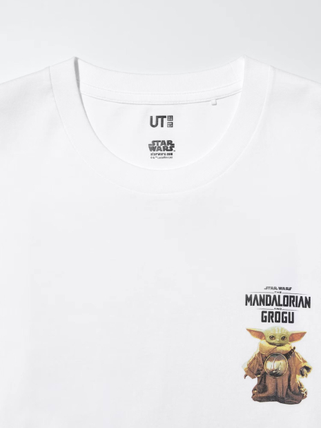 Футболка UNIQLO Star Wars з принтом спереду та ззаду 1161551262 (Білий M)