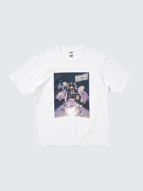 Футболка UNIQLO Star Wars з принтом спереду та ззаду 1161551781 (Білий XL)