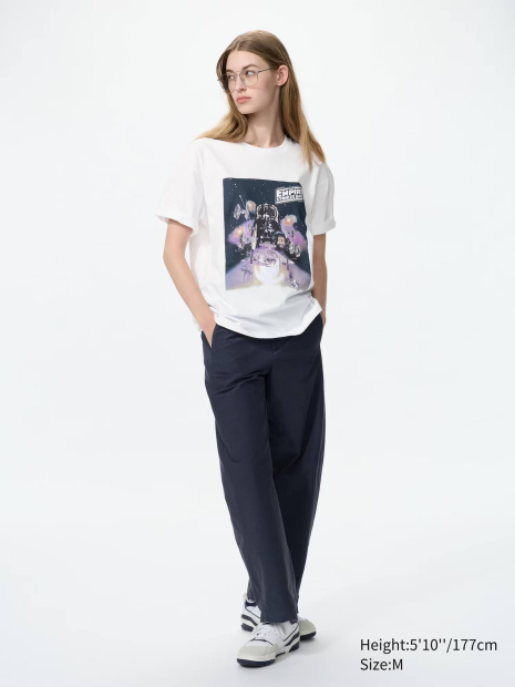 Футболка UNIQLO Star Wars з принтом спереду та ззаду 1161551264 (Білий XXL)