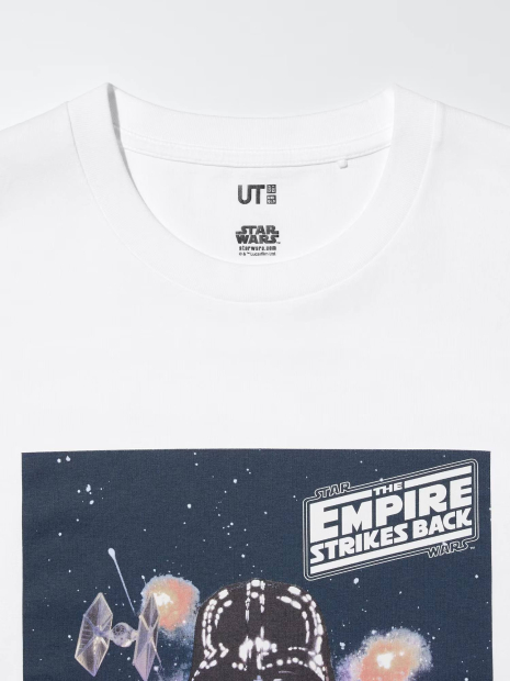 Футболка UNIQLO Star Wars з принтом спереду та ззаду 1161551264 (Білий XXL)