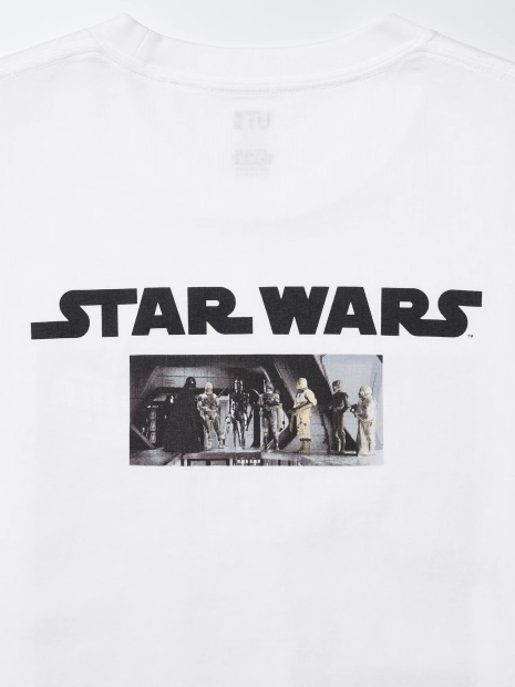 Футболка UNIQLO Star Wars з принтом спереду та ззаду 1161551264 (Білий XXL)