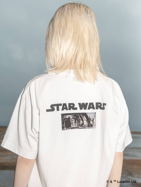 Футболка UNIQLO Star Wars з принтом спереду та ззаду 1161551264 (Білий XXL)