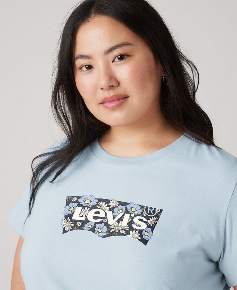 Женская футболка Levi's с принтом 1161630575 (Голубой 2X)