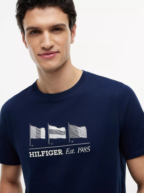 Мужская футболка Tommy Hilfiger с логотипом 1161667021 (Синий L)