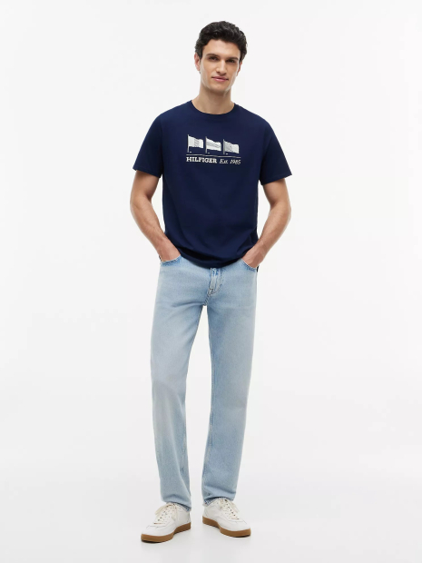 Мужская футболка Tommy Hilfiger с логотипом 1161667021 (Синий L)