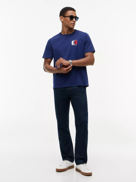 Мужская футболка Tommy Hilfiger с логотипом 1161708788 (Синий S)