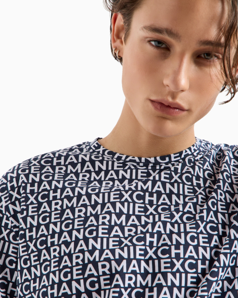 Футболка Armani Exchange з принтом 1161947657 (Синій/Білий L)