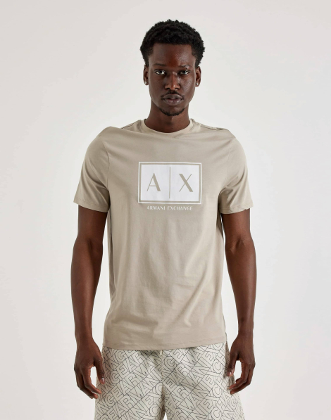 Футболка Armani Exchange с логотипом 1161982564 (Бежевый M)
