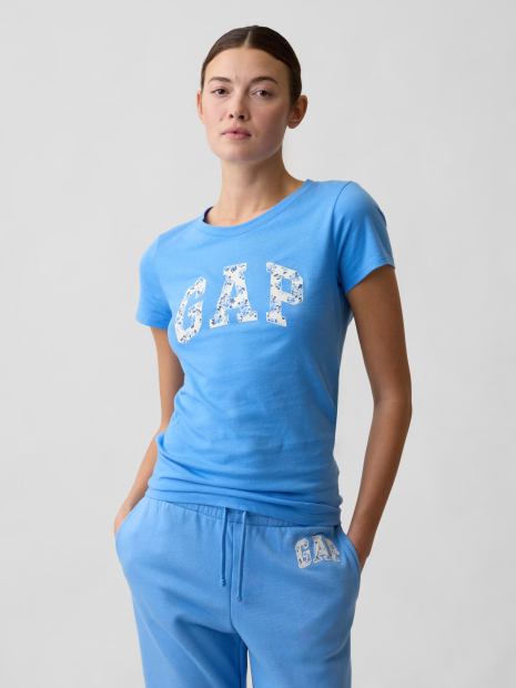 Женская футболка GAP с логотипом 1162101552 (Голубой M)