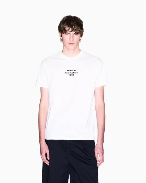 Футболка Armani Exchange с логотипом 1162158836 (Молочный L)