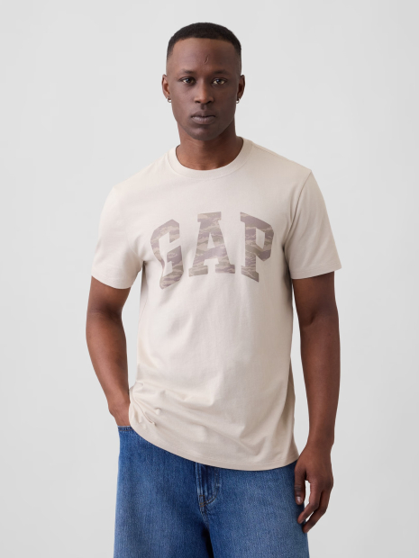 Мужская футболка GAP с логотипом 1162203634 (Бежевый XL)