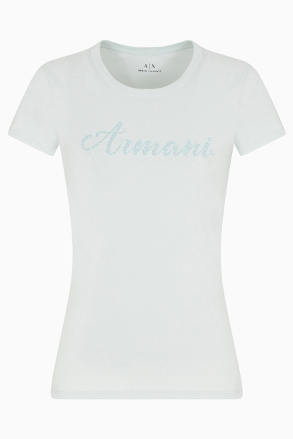 Женская футболка Armani Exchange с логотипом 1162385391 (Бирюзовый L)