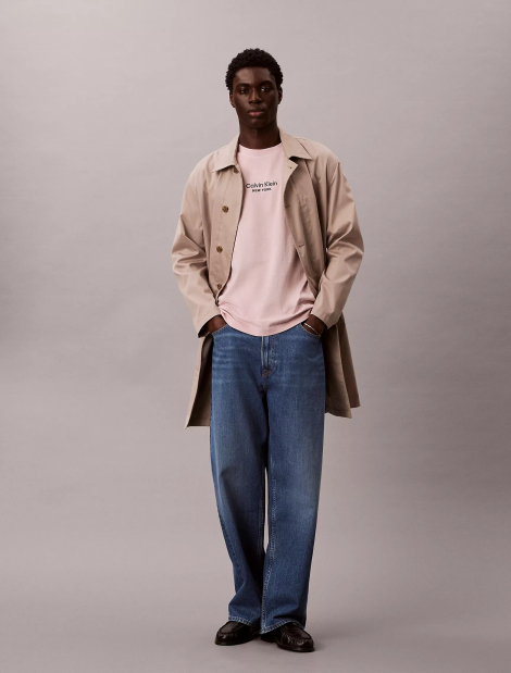 Мужская футболка Calvin Klein с вышитым логотипом 1162424507 (Розовый XL)