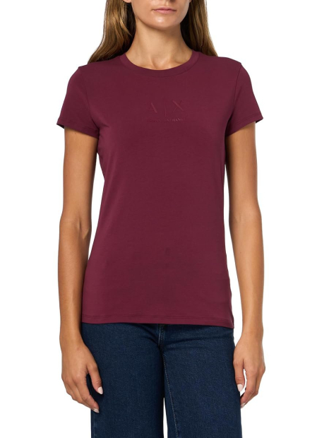 Женская футболка Armani Exchange с логотипом 1162516154 (Бордовый XS)
