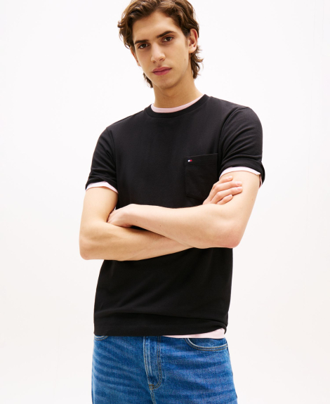 Футболка мужская Tommy Hilfiger с карманом 1162548134 (Черный M)