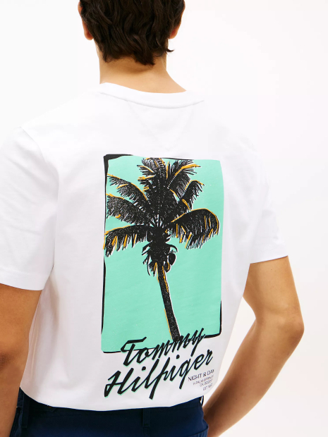 Мужская футболка Tommy Hilfiger с принтом сзади 1162569720 (Белый S)