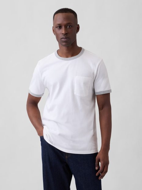 Чоловічі футболки GAP з кишенею 1162581392 (Білий XXL)