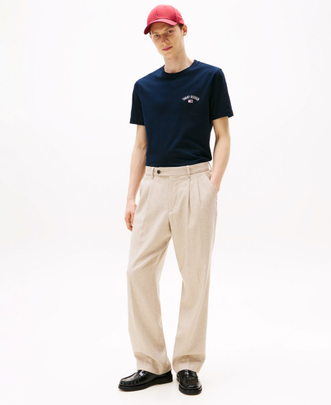 Мужская футболка Tommy Hilfiger с логотипом и принтом 1162591542 (Синий M)