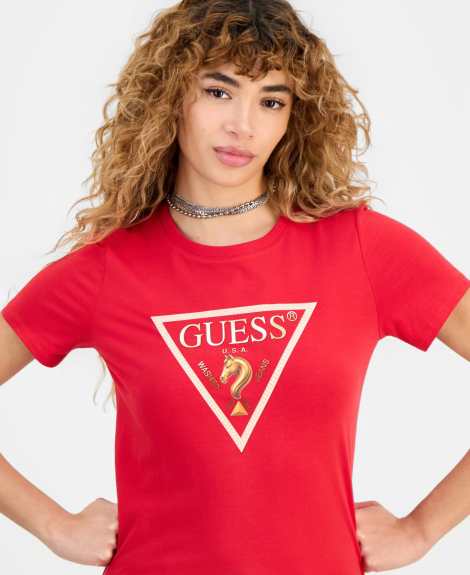 Женская футболка GUESS с логотипом 1162651852 (Красный M)