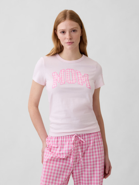 Женская футболка GAP с принтом 1162653912 (Розовый XS)