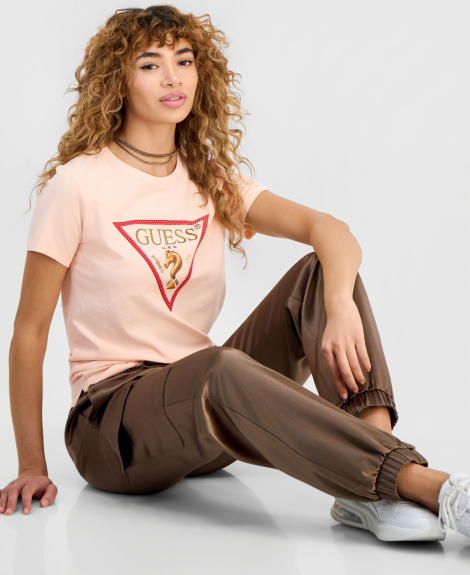 Женская футболка GUESS с логотипом 1162661378 (Оранжевый S)