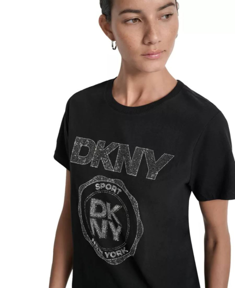 Футболка DKNY с логотипом из страз 1162692098 (Черный S)