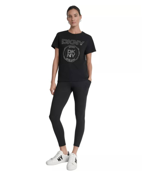 Футболка DKNY с логотипом из страз 1162692098 (Черный S)