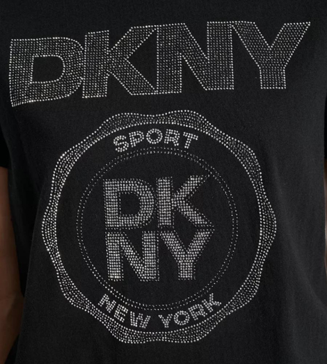 Футболка DKNY с логотипом из страз 1162692098 (Черный S)