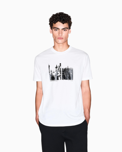 Мужская футболка Armani Exchange с принтом 1162697194 (Белый L)