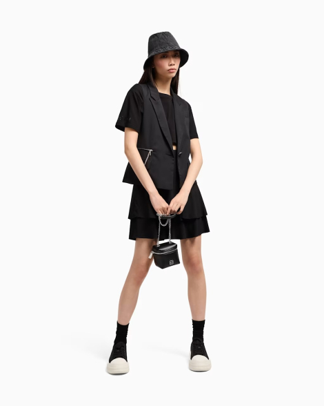 Укороченная футболка Armani Exchange со стразами 1162704091 (Черный XL)