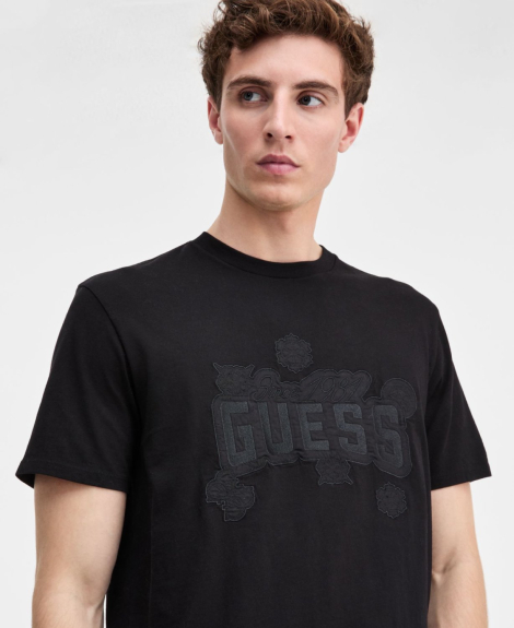 Чоловічі футболки Guess з вишитым логотипом 1162710598 (Чорний XL)