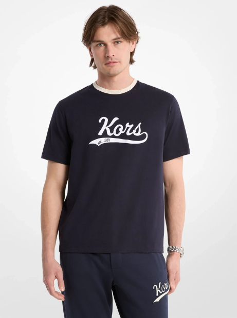 Мужская футболка Michael Kors с логотипом 1163134013 (Синий M)