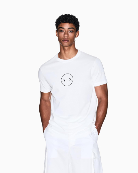 Мужская футболка Armani Exchange с логотипом 1163206604 (Молочный XXL)