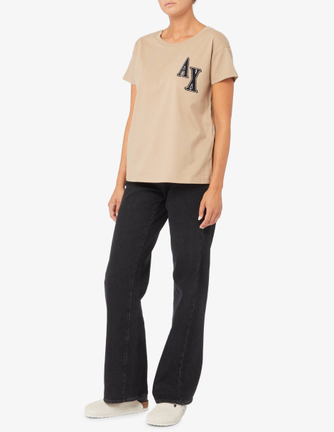 Женская футболка Armani Exchange 1163237005 (Бежевый S)