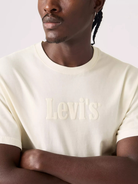 Чоловічі футболки з логотипом Levi's 1163296009 (Молочний XL)