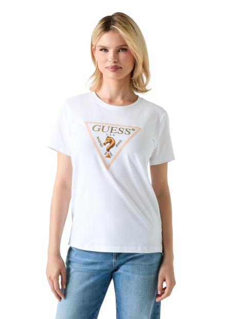 Женская футболка GUESS с логотипом 1163329318 (Белый L)