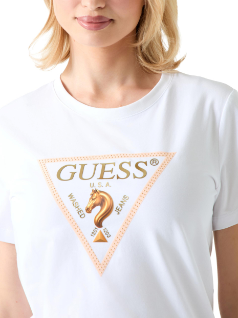 Женская футболка GUESS с логотипом 1163329318 (Белый L)