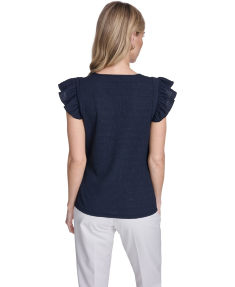 Женская футболка Tommy Hilfiger с рукавами-оборками 1163460737 (Синий XL)