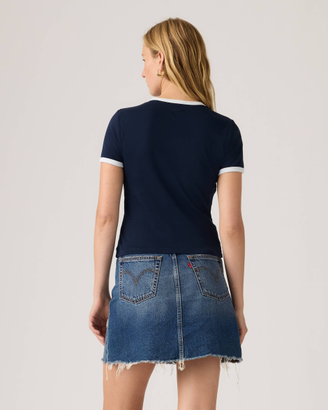 Женская футболка Levi's с вышитым логотипом 1163469018 (Синий M)