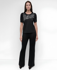 Женская футболка DKNY со стразами 1159838413 (Черный L)