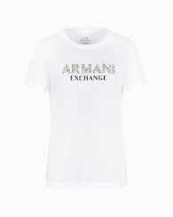 Женская футболка Armani Exchange с логотипом из страз 1159838958 (Белый XS)